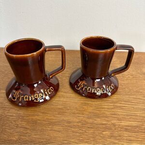 Vintage Frangelico Hazelnut No Spill No Slip Coffee Mugs Brown Lot of 2